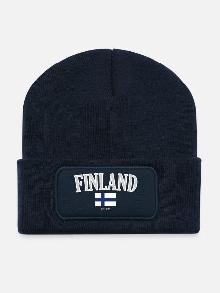 Finnland seit 1917 - Recycelte Patch Beanie - French Navy