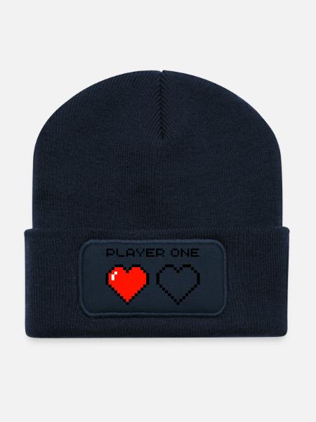 Player One - Recycelte Patch Beanie - French Navy