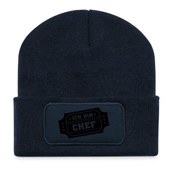 ich bin chef - Recycelte Patch Beanie - French Navy - Vorne