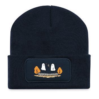Halloween Tennis Fantômes Automne Fun Match - Beanie recyclé à patch - bleu marine - Devant