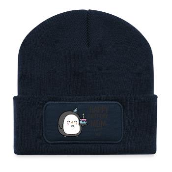 Happy birthday mom - Beanie recyclé à patch - bleu marine - Devant