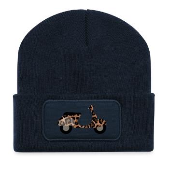 Roller Leolook Pattern Animal Print Zoo Safari Fan - Recycled Patch Beanie - french navy - Front