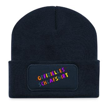 Offizielles Schlafshirt Farbexplosion - Recycelte Patch Beanie - French Navy - Vorne