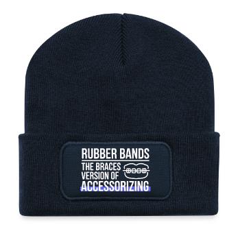 Braces Rubber Bands Accessorizing Ortho Patient  - Recycled Patch Beanie - french navy - Front