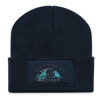 Flux dans la vie - Beanie recyclé à patch - bleu marine - Devant