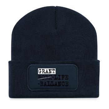 Grant Life Ballance – Humour de dicto de bureau - Beanie recyclé à patch - bleu marine - Devant