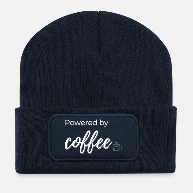 Angetrieben von Kaffee - Recycelte Patch Beanie - French Navy