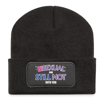 Bisexual And Still Not Into You Design - Recycelte Patch Beanie - Dunkelgrau - Vorne