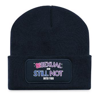 Bisexual And Still Not Into You Design - Recycelte Patch Beanie - French Navy - Vorne