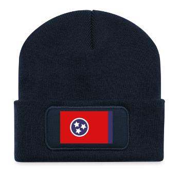 Drapeau du Tennessee - Beanie recyclé à patch - bleu marine - Devant