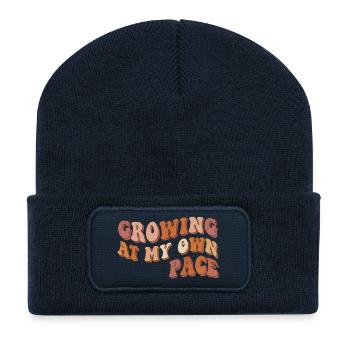Ich wachse in meinem eigenen Tempo - Recycelte Patch Beanie - French Navy - Vorne