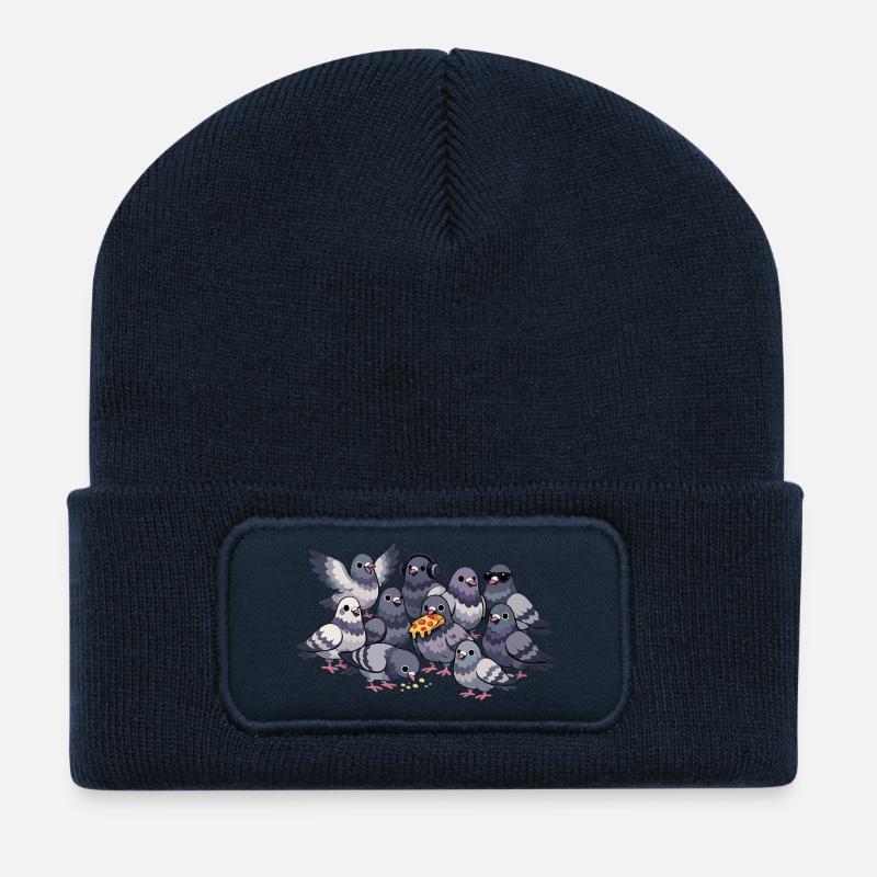Taubenliebhaber – Lustiger Tauben Spruch - Recycelte Patch Beanie - French Navy