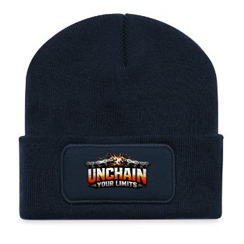 Déclaration de vélo Déchaîner vos limites - Beanie recyclé à patch - bleu marine - Devant