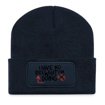Aucune idée de ce que je fais - Beanie recyclé à patch - bleu marine - Devant