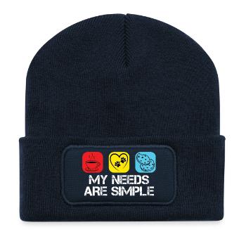 Kaffee Katzen und Kekse  - Recycelte Patch Beanie - French Navy - Vorne