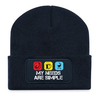 Fishing Beer and barbecue - Recycled Patch Beanie - french navy - Front