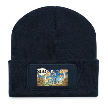 Aventure à vélo Mushroom Gear - Beanie recyclé à patch - bleu marine - Devant