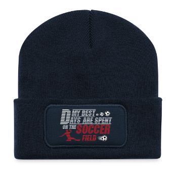 Best Days Are Spent on Soccer Field Design - Recycled Patch Beanie - french navy - Front