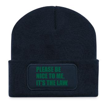 Lustige, sarkastische Sarkasmus, College University School - Recycelte Patch Beanie - French Navy - Vorne