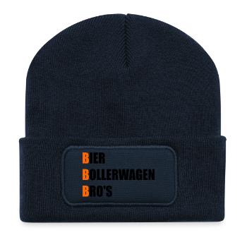 Chardie à bière pour la Journée des hommes - Beanie recyclé à patch - bleu marine - Devant