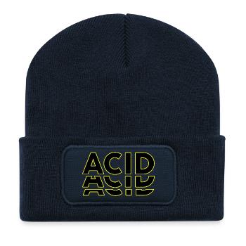 Acid Techno Amelie Harte Dunkle Beats - Recycelte Patch Beanie - French Navy - Vorne