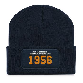 Original 70 Year Anniversary 1956 Party Gift - Recycled Patch Beanie - french navy - Front
