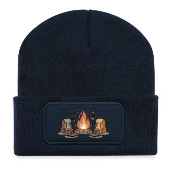 Lagerfeuernacht-Ausrüstung - Recycelte Patch Beanie - French Navy - Vorne