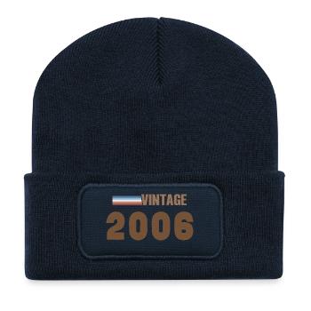 20 Jahre 2006 Handgeschriebenes Skript-T-Shirt - Recycelte Patch Beanie - French Navy - Vorne