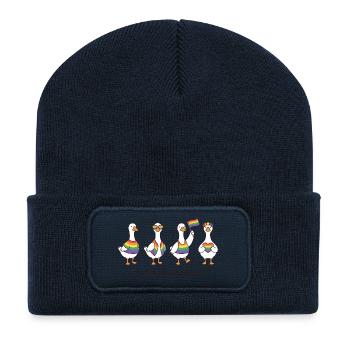 Pride Month LGBTQ – Einfach eine stolze Gans - Recycelte Patch Beanie - French Navy - Vorne