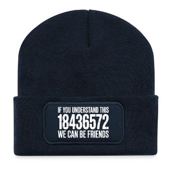 If You Understand This 18436572 We Can Be Friends - Recycled Patch Beanie - french navy - Front