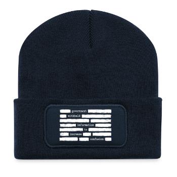 Les informations cachées visent à réduire la confusion - Beanie recyclé à patch - bleu marine - Devant