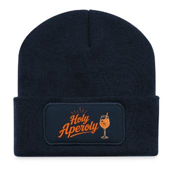 Holy Liqueur Spritz Design - Recycled Patch Beanie - french navy - Front