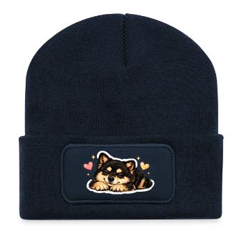 Cozy Finnish Lapphund - Recycled Patch Beanie - french navy - Front