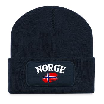 Norway Vacation Norge Fjords Travel Scandinavian - Recycelte Patch Beanie - French Navy - Vorne