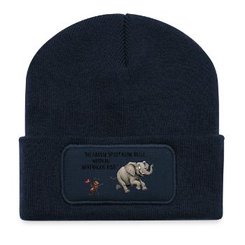 Die Größe spielt keine Rolle - Recycelte Patch Beanie - French Navy - Vorne