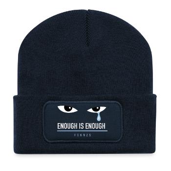 La Larme Bleue - FCKNZS - Ça suffit, c’est assez - Beanie recyclé à patch - bleu marine - Devant