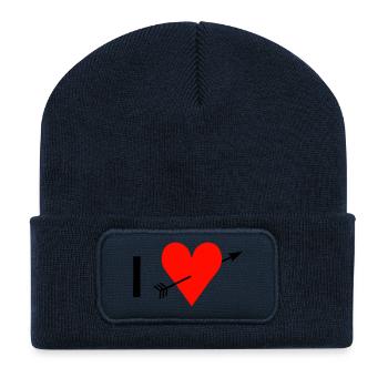 I ♥ / I love - Recycled Patch Beanie - french navy - Front
