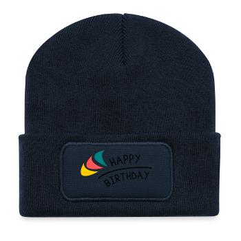 JAHRESTAG. ALLES GUTE ZUM GEBURTSTAG!. ALLES GUTE ZUM GEBURTSTAG!. - Recycelte Patch Beanie - French Navy - Vorne
