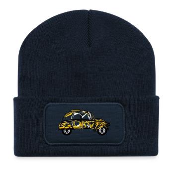 VOITURE - Beanie recyclé à patch - bleu marine - Devant