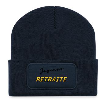 RETRAITE. BONNE RETRAITE. JOYEUSE RETRAITE - Beanie recyclé à patch - bleu marine - Devant