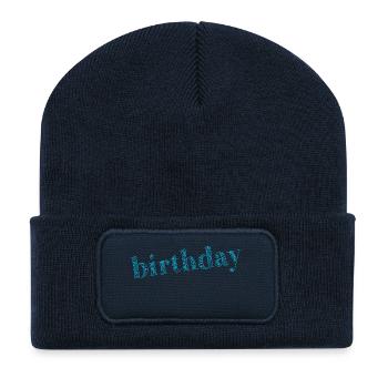 JAHRESTAG. ALLES GUTE ZUM GEBURTSTAG!. ALLES GUTE ZUM GEBURTSTAG! - Recycelte Patch Beanie - French Navy - Vorne