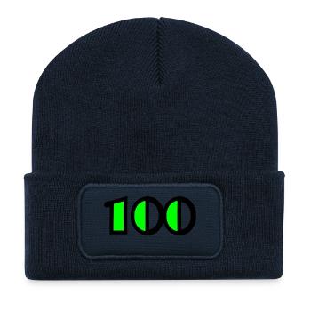 100 ANS. 100e ANNIVERSAIRE. ANNIVERSAIRE 100 ANS - Beanie recyclé à patch - bleu marine - Devant