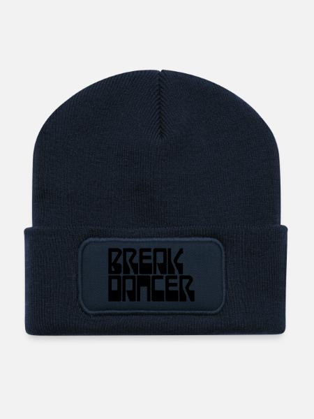 Break Dancer - Beanie recyclé à patch - bleu marine