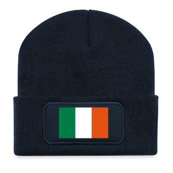 Irlande - Beanie recyclé à patch - bleu marine - Devant