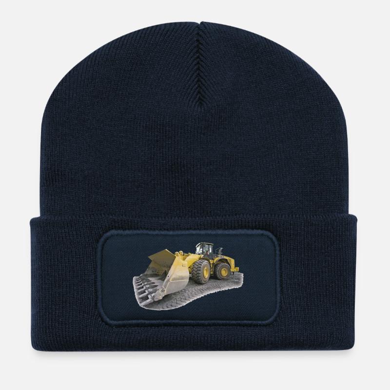 chantier pelleteuse bulldozer - Recycelte Patch Beanie - French Navy