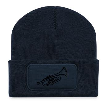 Trompete - Recycelte Patch Beanie - French Navy - Vorne