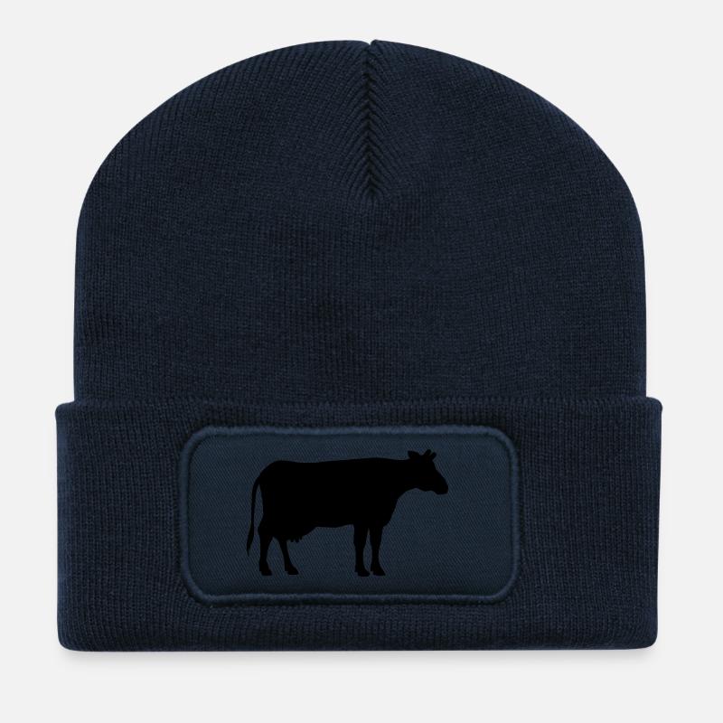cow animal - Recycled Patch Beanie - french navy