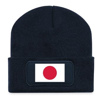 japan flag - Recycelte Patch Beanie - French Navy - Vorne