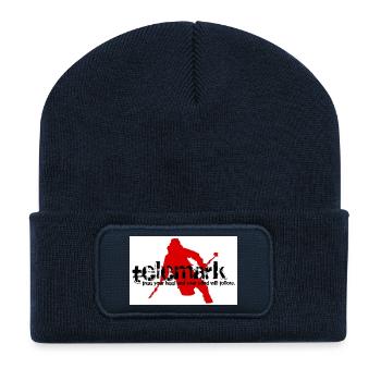 Libérez votre talon et votre esprit suivront - Beanie recyclé à patch - bleu marine - Devant
