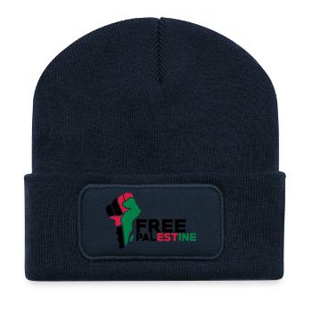 Free Palestine - Recycelte Patch Beanie - French Navy - Vorne